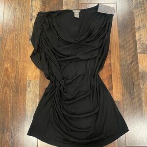 Womens c. Oliver Elegant Black Dressy top with Embellished Shoulder size medium